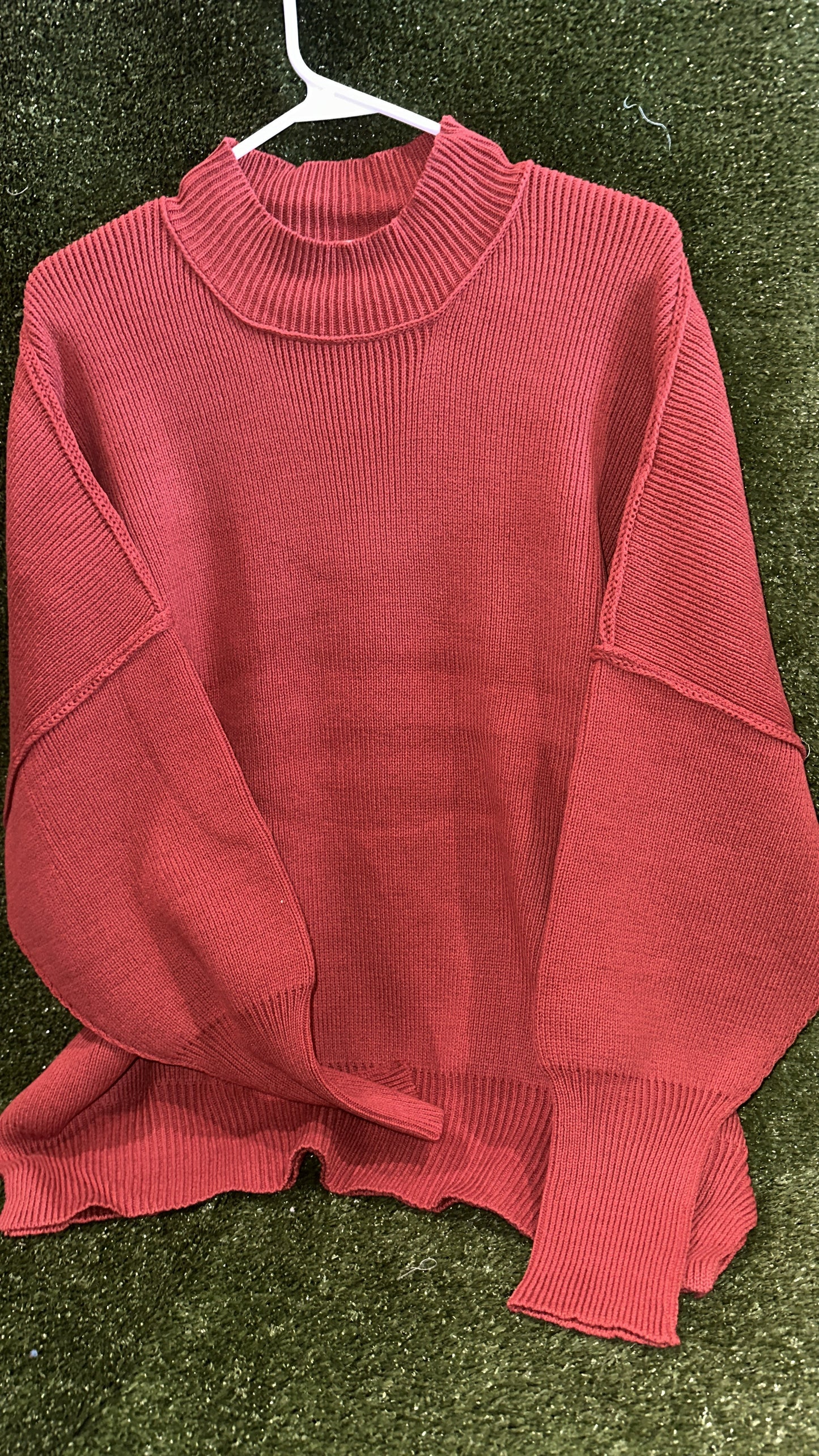 Zenana Oversized Rust Orange Sweater