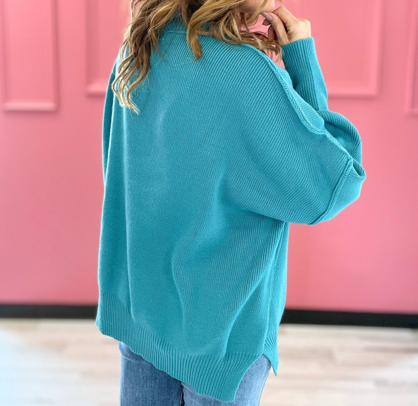 Oversized Zenana Ribbed-Knit Sweater