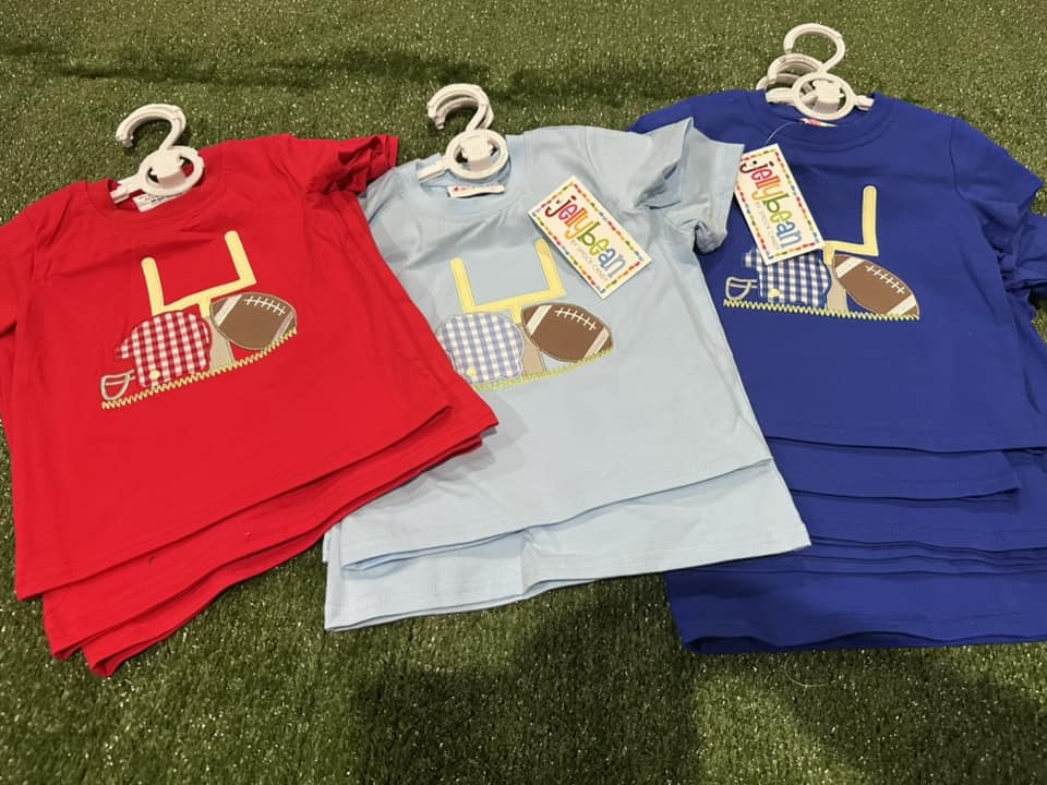 JellbyBean Embroidered Football T-Shirts