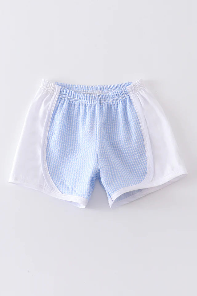 Blue Seersucker Shorts