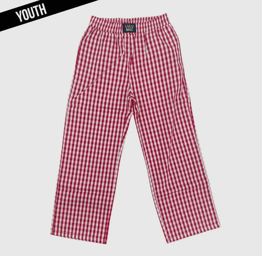 Red Gingham Youth LULU MAC Pants