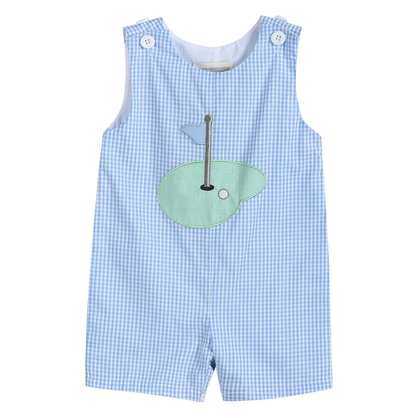 Blue Gingham Golf Shortall