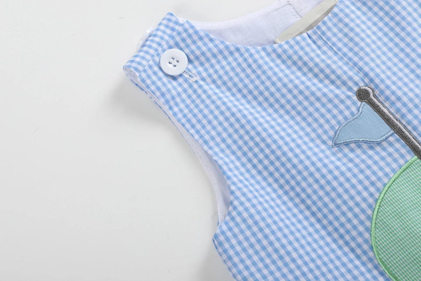 Blue Gingham Golf Shortall