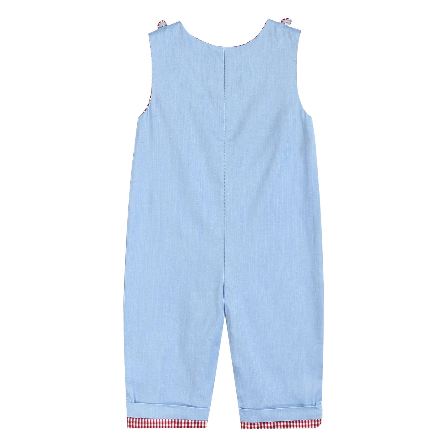 Boys Smocked Santa and Sleigh Overalls