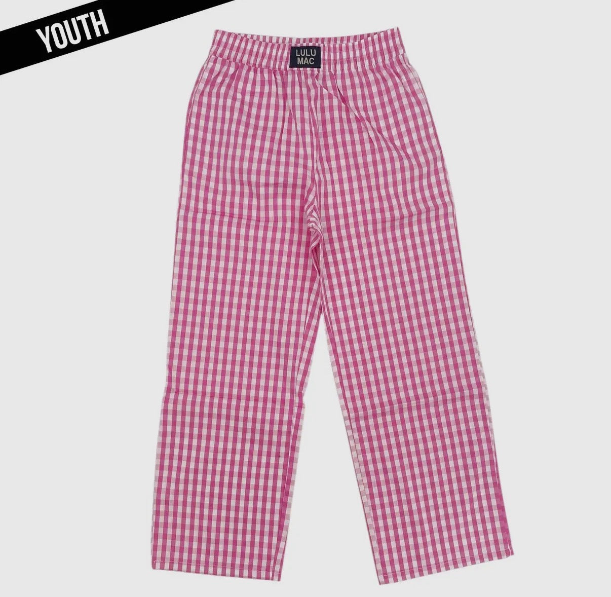 Pink Gingham Youth LULU MAC Pants