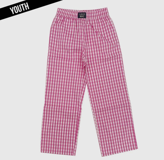 Pink Gingham Youth LULU MAC Pants