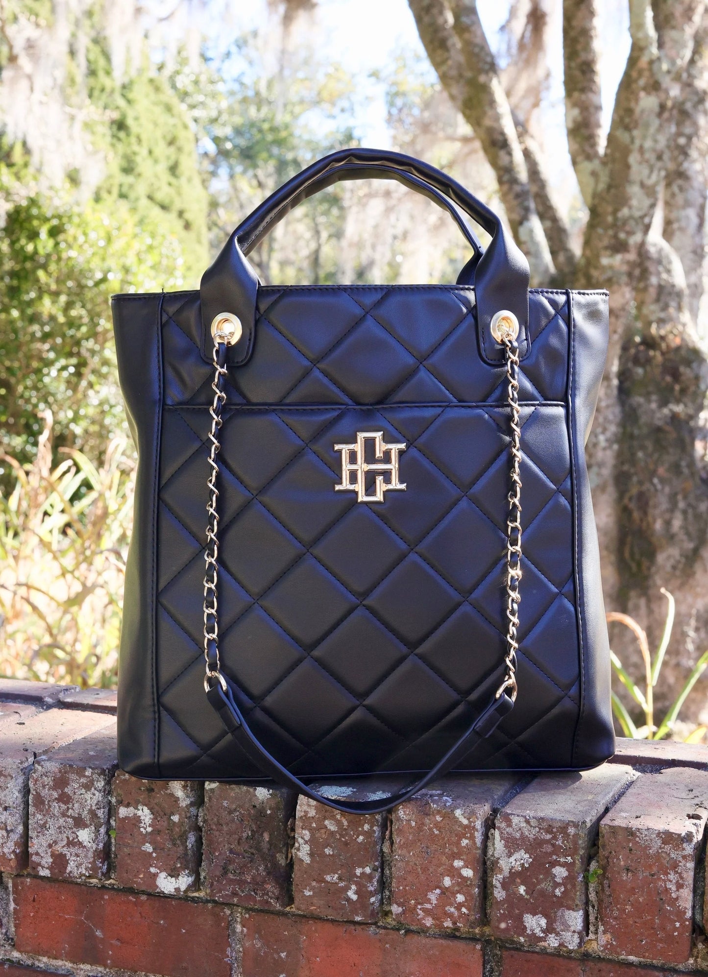 Black Kinzley Quilted Tote