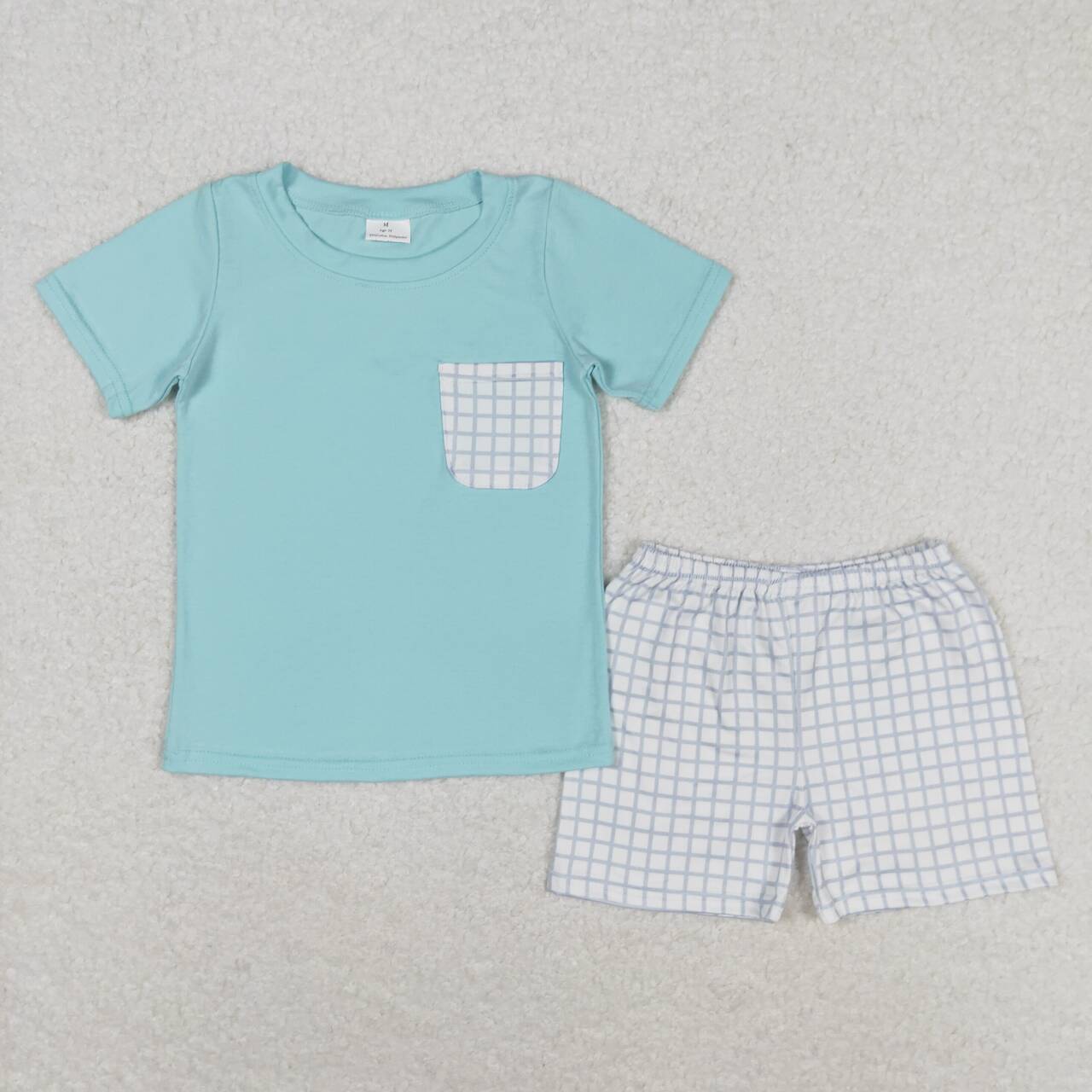 Teal Blue Boys Short Set