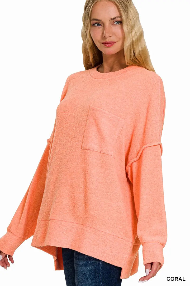Oversized Melange Knit Sweater
