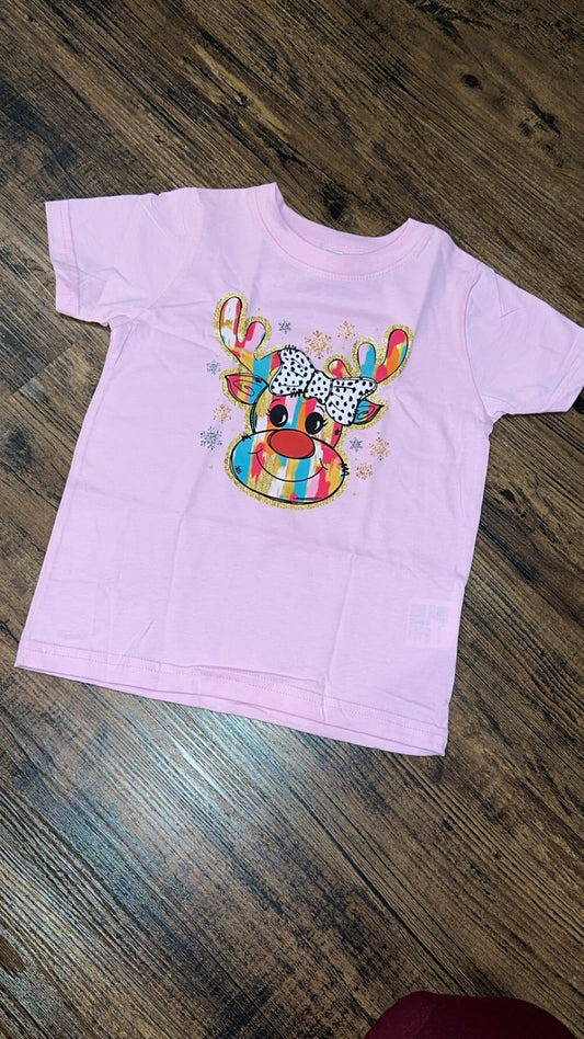 Watercolor Reindeer Tee