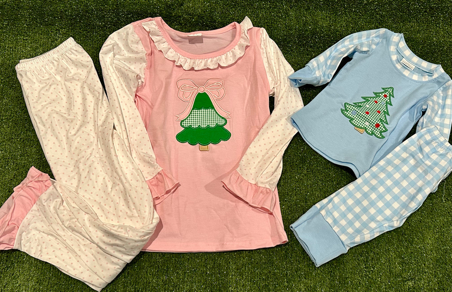 Christmas Tree Girl Embroidered Pjs