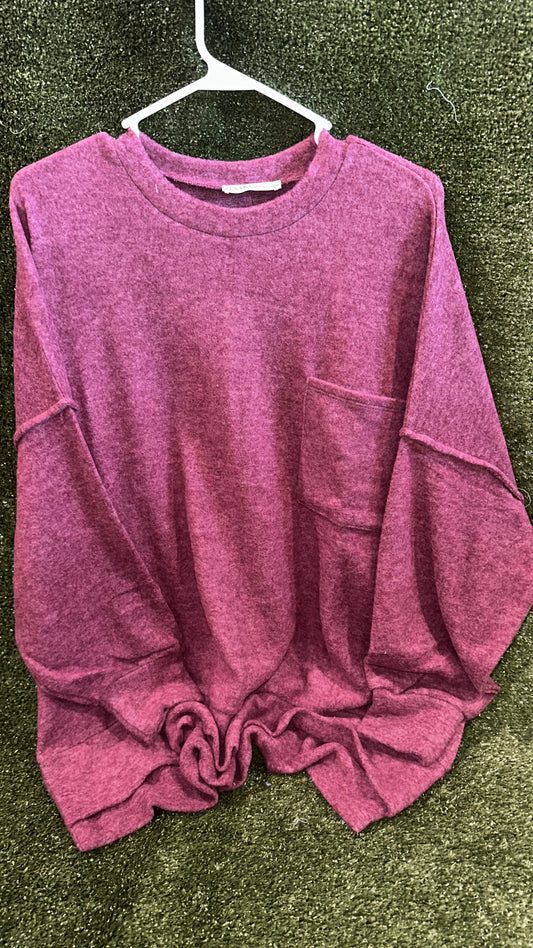Zenana Eggplant/Burgandy Sweater