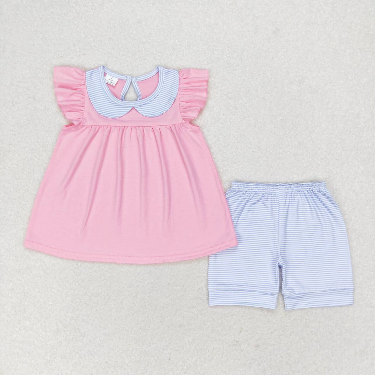 Girls Pink & Blue Short Set