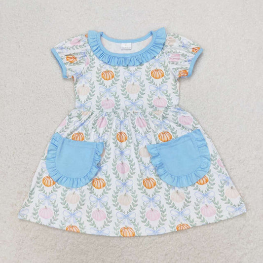 Girls Pumpkin Collared Dress