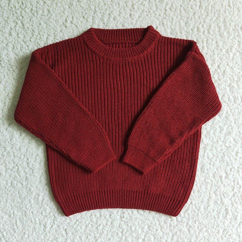 Girls Red Pocket Sweater