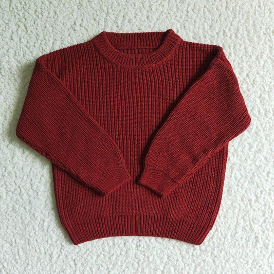 Girls Red Pocket Sweater