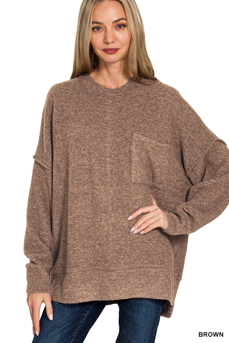 Zenana Brown Sweater
