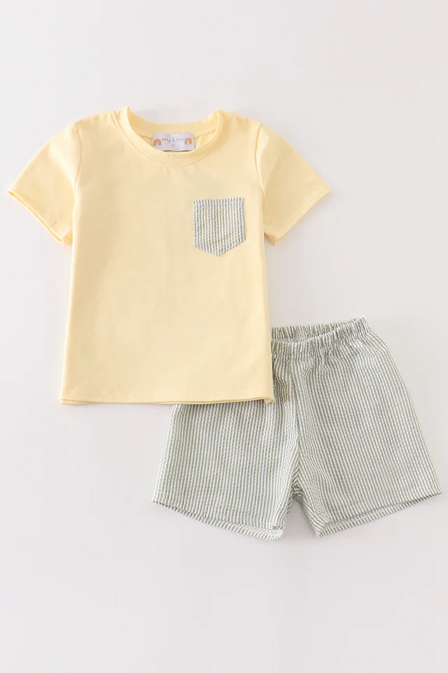 Seersucker Stripe Boy Set