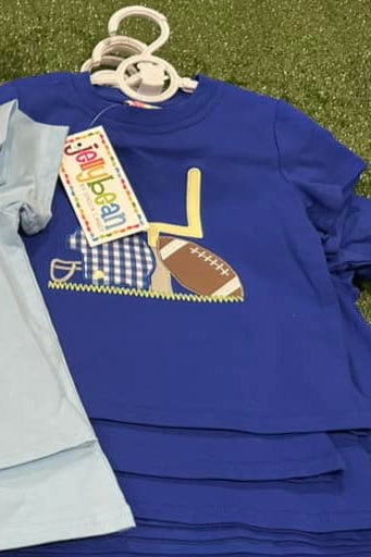 JellbyBean Embroidered Football T-Shirts